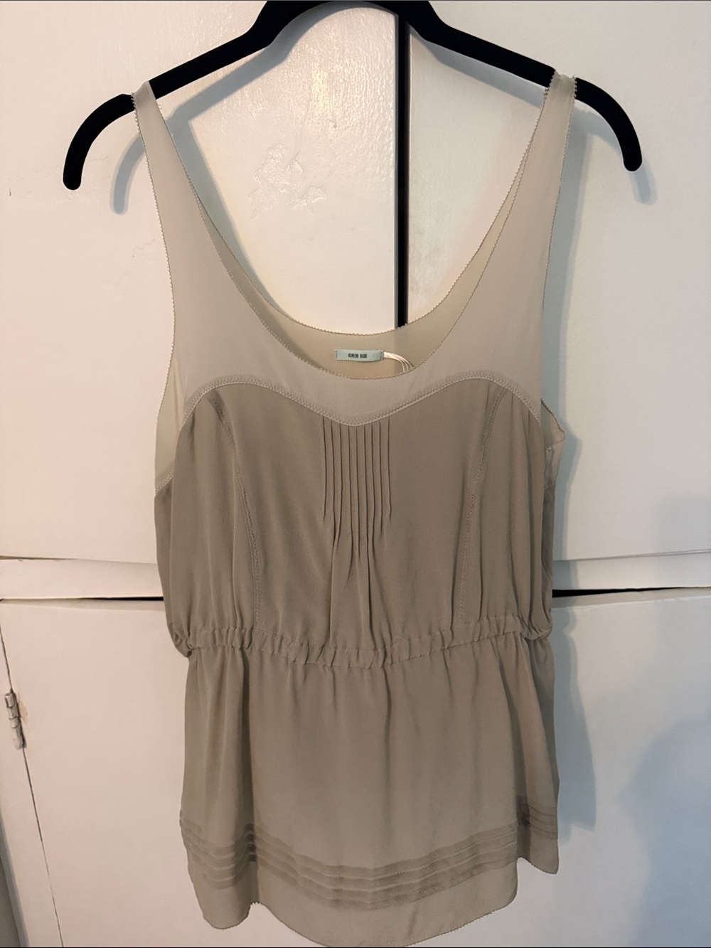 Kimchi Blue Warm Gray 100% Sweetheart Illusion Tank Top